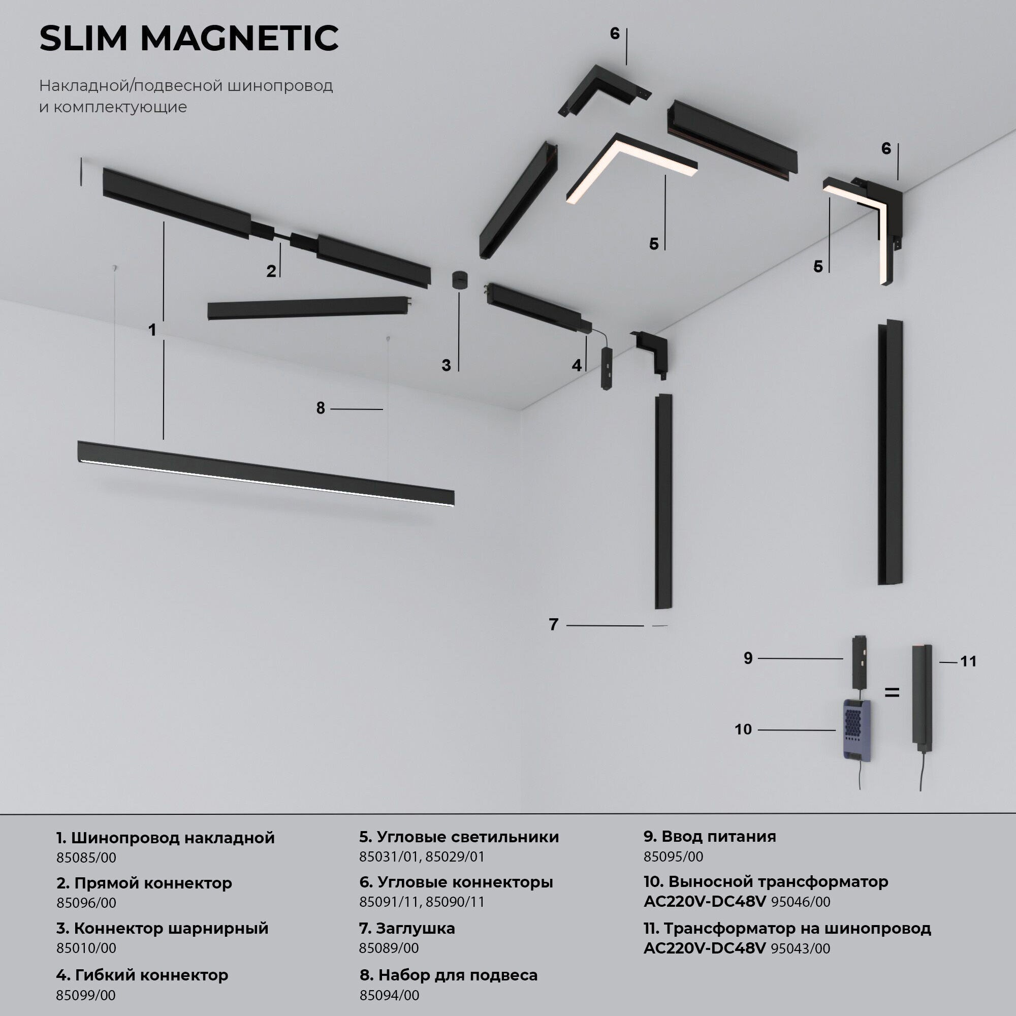 Трековый светильник Elektrostandard Slim Magnetic SL03 85006/01 (черный) — фото 4