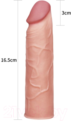 Насадка на пенис LoveToy Super-Realistic Penis Extension Sleeve / LV1050F (телесный)