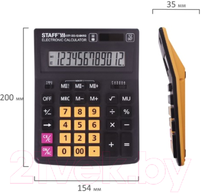 Калькулятор Staff Plus STF-333-BKRG (черный/оранжевый)