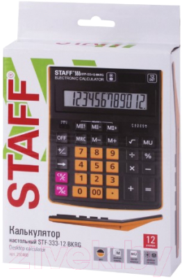 Калькулятор Staff Plus STF-333-BKRG (черный/оранжевый)