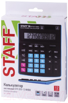 Калькулятор Staff Plus STF-333-BKBU (черный/синий)