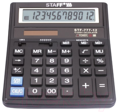 Калькулятор Staff STF-777 (черный)