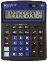 Калькулятор Brauberg Extra-12-BKBU / 250472 (черный/синий) - 