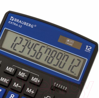 Калькулятор Brauberg Extra-12-BKBU / 250472 (черный/синий)