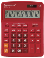 Калькулятор Brauberg Extra-12-WR / 250484 (бордовый) - 