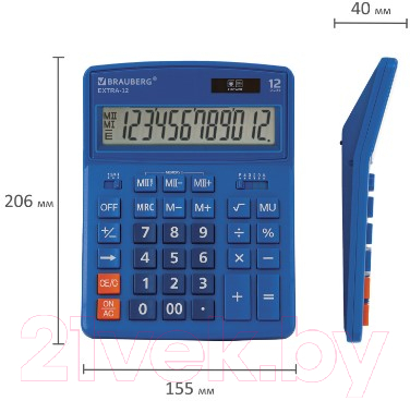 Калькулятор Brauberg Extra-12-BU / 250482 (синий)