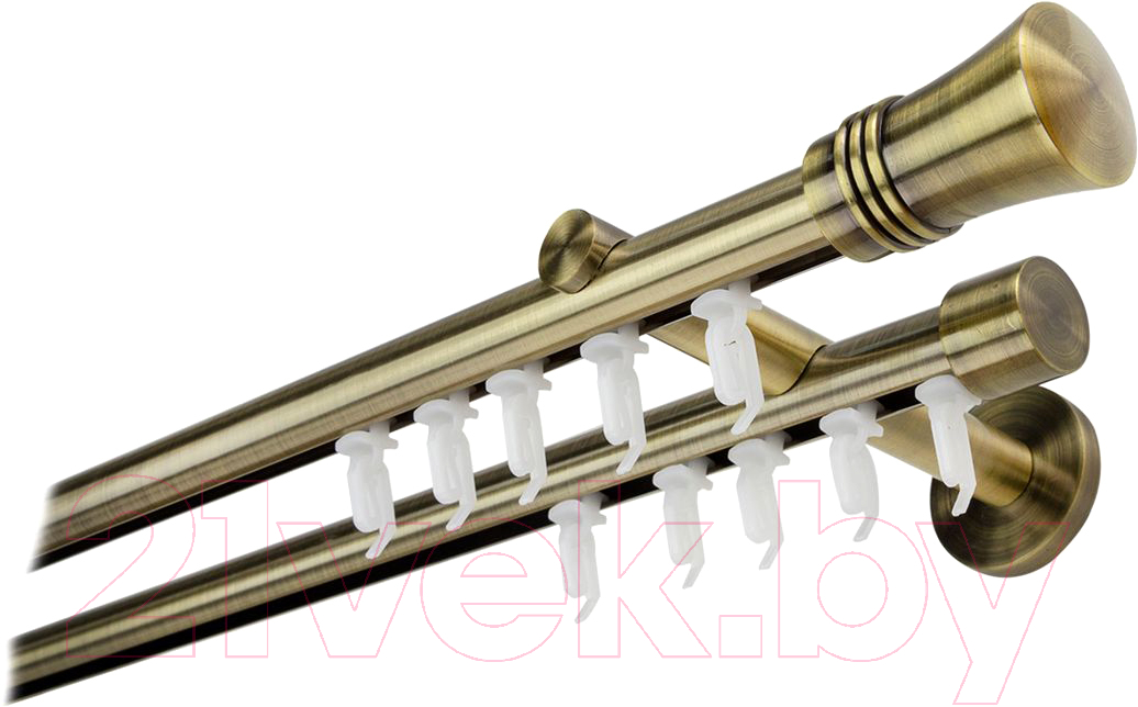 Карниз для штор Lm Decor Гиро 2р 19/19мм (антик, 3.2м)