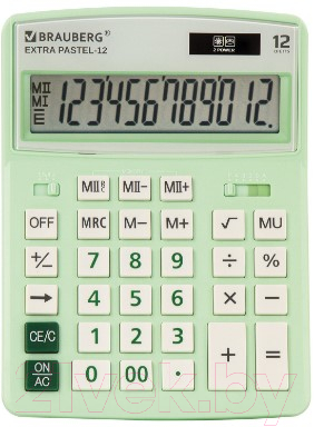 Калькулятор Brauberg Extra Pastel-12-LG / 250488 (мятный)