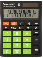 Калькулятор Brauberg Ultra Color-12-BKLG / 250498 (черный/салатовый) - 