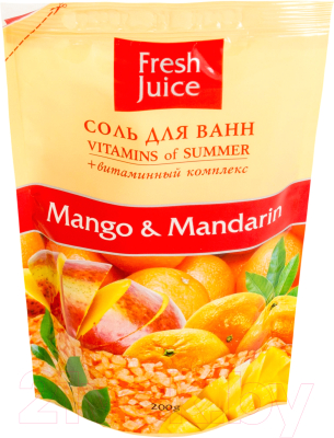 Соль для ванны Fresh Juice Манго и мандарин (200г)