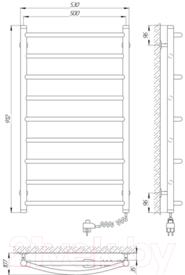 Полотенцесушитель электрический Laris Микс П9 500x900 (правый)