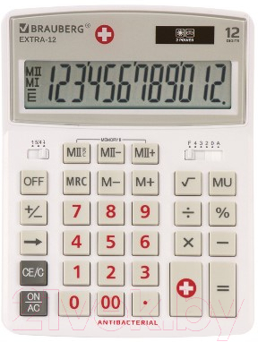 Калькулятор Brauberg Extra-12-WAB / 250490 (белый)