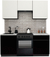 Готовая кухня ВерсоМебель Эко-7 1.7 (белый фасадный/черный/ст.мрамор итальянский) - 