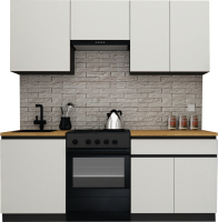 Кухонный гарнитур ВерсоМебель Эко-7 1.9 (белый фасадный/ст.золотистый дуб) - 