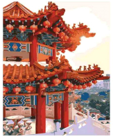 

Картина по номерам Lori, Красные фонарики / Рх-092