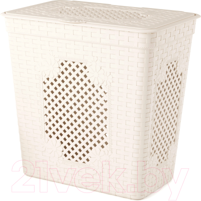 Изображение товара Корзина для белья Альтернатива Плетенка люкс / М3406 (слоновая кость)
