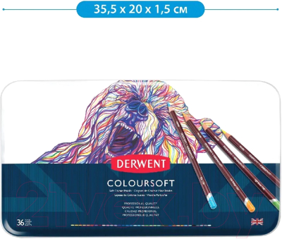 Набор цветных карандашей Derwent Coloursoft / 0701028 (36цв)