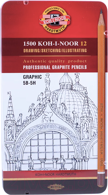 Набор простых карандашей Koh-i-Noor 1500 Graphic / 1502012009PL (12шт)