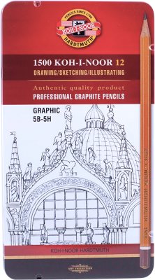 Изображение товара Набор простых карандашей Koh-i-Noor 1500 Graphic / 1502012009PL (12шт)