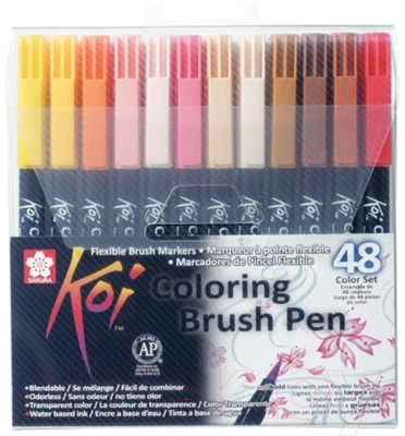 Набор маркеров Sakura Pen Koi Color Brush / XBR48A (48шт)