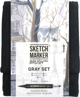 Набор маркеров Sketchmarker Brush Gray Set / SMB-12GRAY (12шт) - 