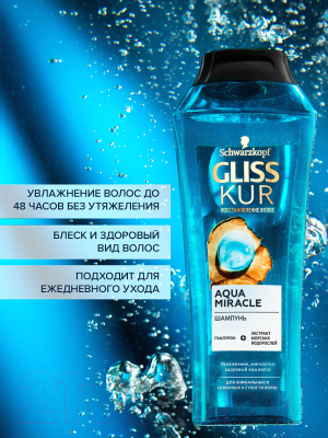 Шампунь для волос Gliss Kur Aqua Miracle для нормальных и склонных к сухости волос (400мл)