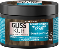 Тонирующая маска для волос Gliss Kur Уход и увлажнение (150мл, темный шоколад) - 