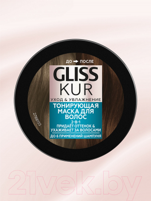 Тонирующая маска для волос Gliss Kur Уход и увлажнение (150мл, темный шоколад)
