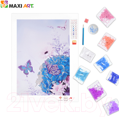 Набор алмазной вышивки Maxi Art Летние цветы / MA-KN0261-4