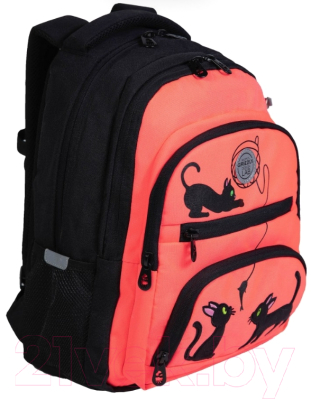 Школьный рюкзак Grizzly RG-262-2 (черный/оранжевый)