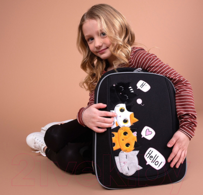 Школьный рюкзак Grizzly RAf-292-2 (черный)