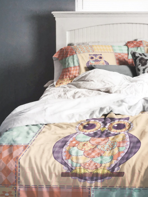 Комплект постельного белья JoyArty Сова в стиле пэчворк / bls_10821_euro