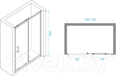 Изображение товара Душевая дверь RGW PA-14 W / 41081412-15