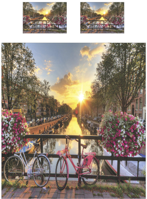Комплект постельного белья JoyArty Велосипеды на мосту / bls_2038_euro