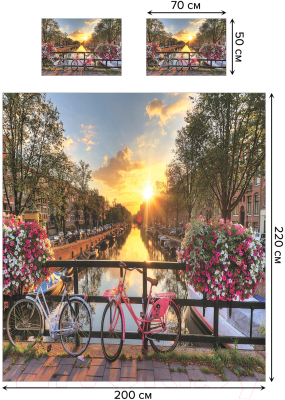 Комплект постельного белья JoyArty Велосипеды на мосту / bls_2038_euro