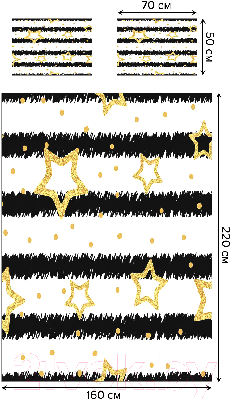 Комплект постельного белья Ambesonne Полосы со звездами / bls_18395_single