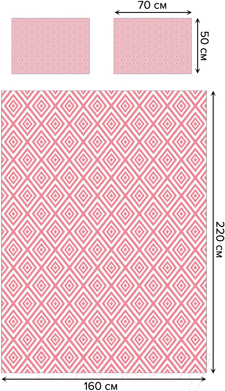 Комплект постельного белья Ambesonne Розовая геометрия / bls_28934_single