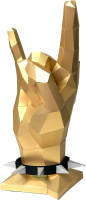 Объемная модель Paperraz Жест Коза / PP-2JKO-GLD (золото) - 