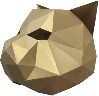 Объемная модель Paperraz Маска Кошка / PP-3KOT-GLD (золото) - 