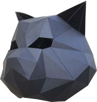 Объемная модель Paperraz Маска Кошка / PP-3KOT-BLA (черный) - 