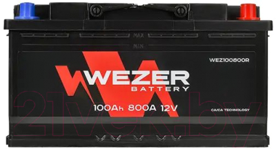 Автомобильный аккумулятор Wezer 800A R+ / WEZ100800R (100 А/ч)