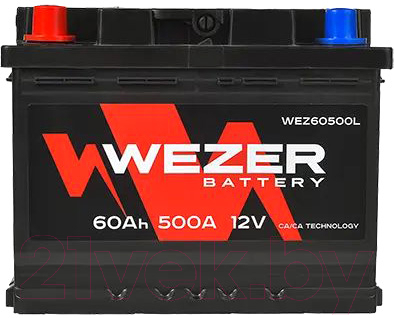 Автомобильный аккумулятор Wezer 500A L+ / WEZ60500L (60 А/ч)