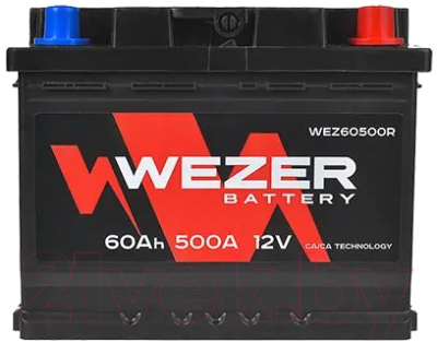 Автомобильный аккумулятор Wezer 500A R+ / WEZ60500R (60 А/ч)