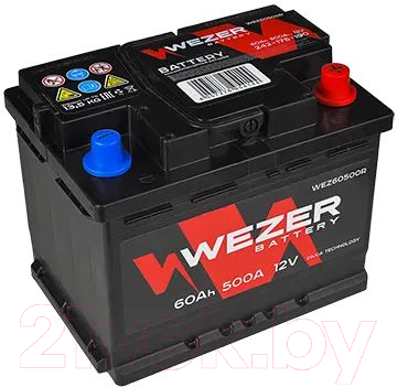 Автомобильный аккумулятор Wezer 500A R+ / WEZ60500R (60 А/ч)