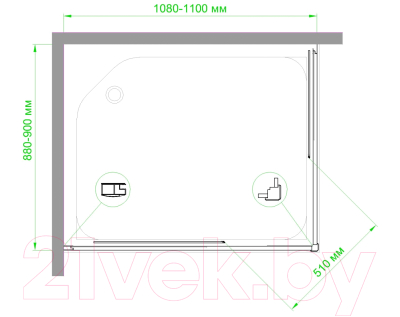 Душевой уголок Royal Bath 110x90x185 / RB9110HPD-C