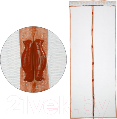 Москитная сетка на дверь Рыжий кот Капутомоскито Птички / 311268 (коричневый)