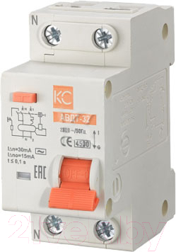 Дифференциальный автомат КС АВДТ-32 ELE 1P+N 10А/10мА тип АС х-ка C 4.5кА / 72637
