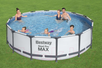 Каркасный бассейн Bestway Steel Pro Max 56950 (427x107см, с фильтр-насосом, лестницей и тентом)