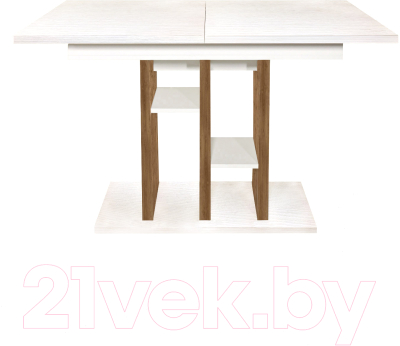 Обеденный стол Eligard Best раздвижной 118-157x76x80 (белый структурный/дуб канзас)