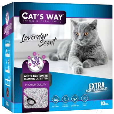 Наполнитель для туалета Cat's Way Box Lavander Premium / CTSWYBX06-008 (6л/5кг)